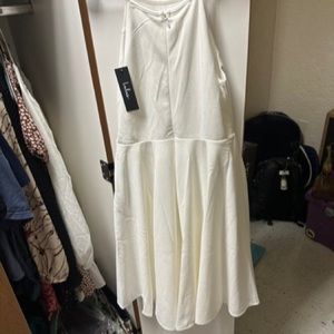 Lulus halter top white graduation dress